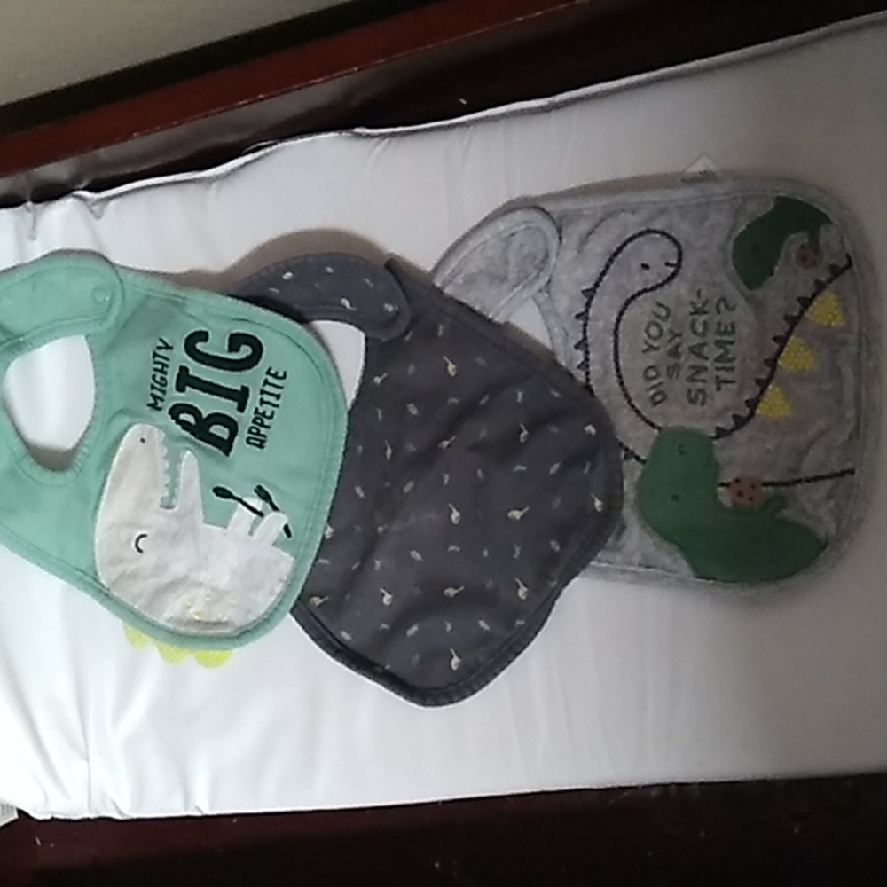 Baby Dinosaur Bibs ×3